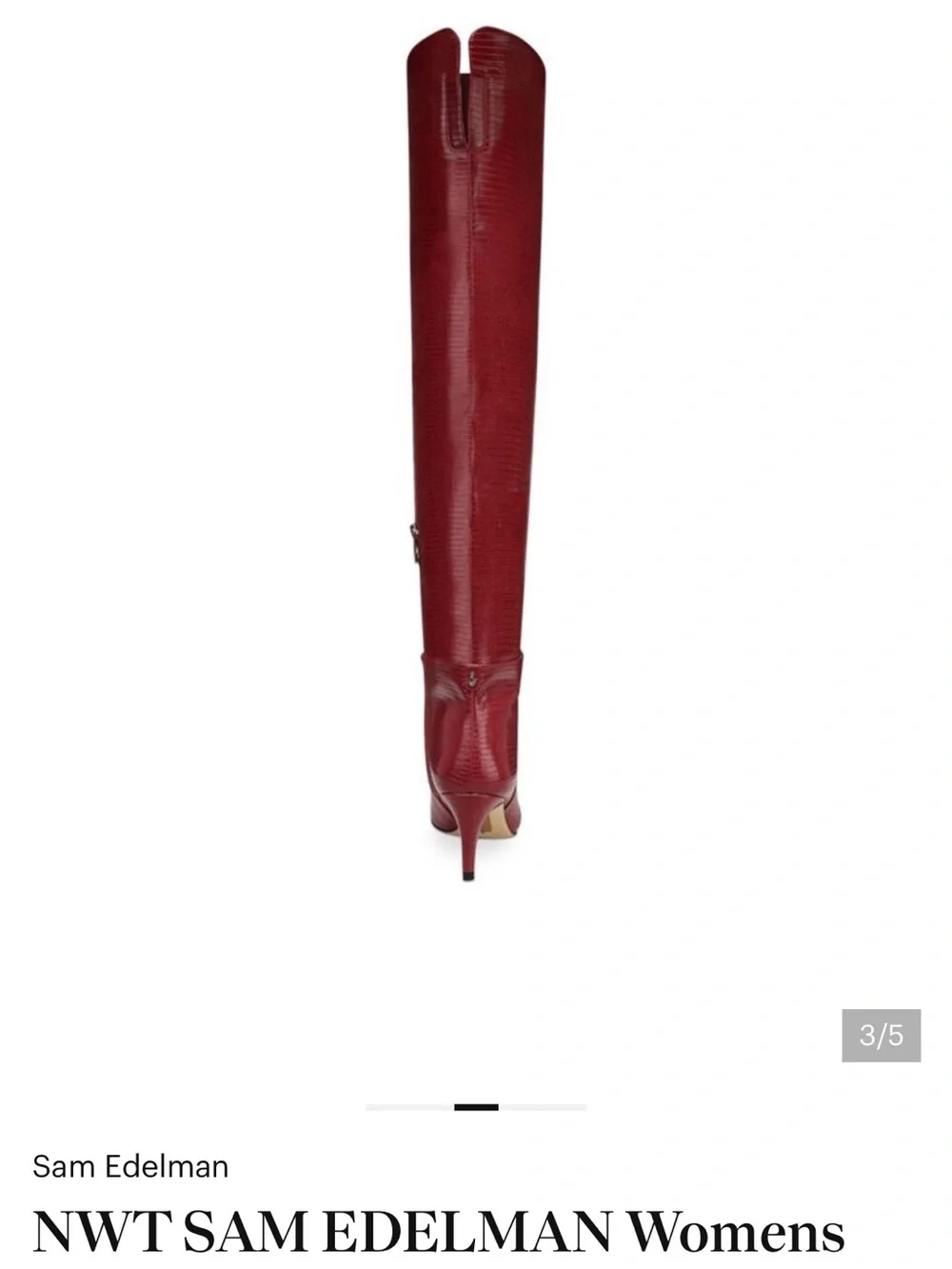 Sam Edelman Over-the-Knee Pointed-Toe Boot in Burgundy Red